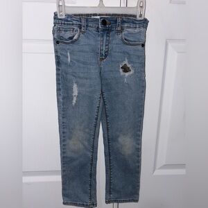 Kids Adjustable Waist Blue Distressed Jeans